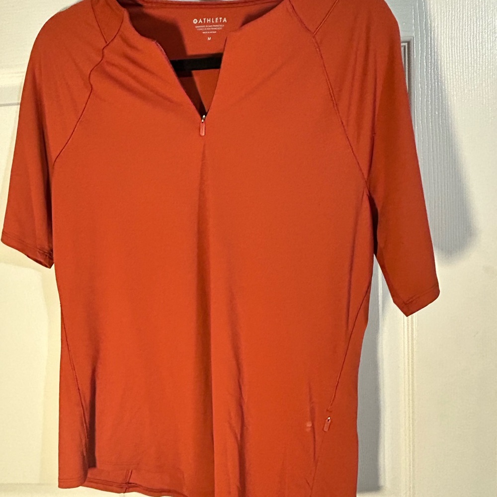 Athleta Orange Short Sleeve Tee